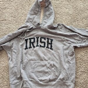 Notre Dame Gray Hoodie Size Large Sherpa Lined Hood